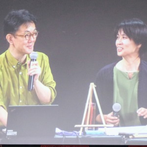 国語辞典編さん者の飯間浩明さんと平山泉記者が対談講座